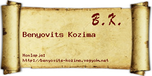 Benyovits Kozima névjegykártya